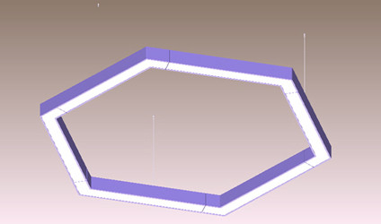 SMD5630 Hexagon Led Pendant Light HR600X75mm Hex Pendant Light