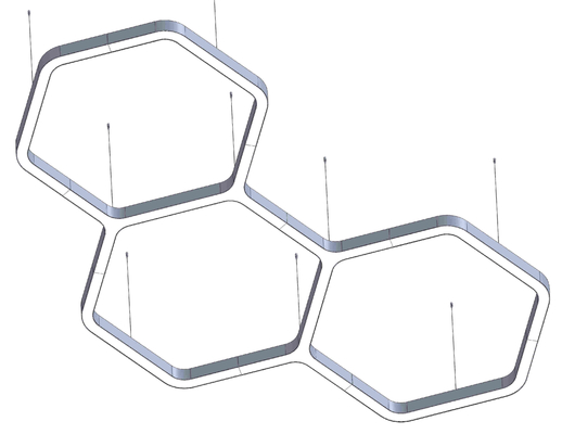Hexagon Led Liniowe Światło Customized LED Światło dla centrum handlowego